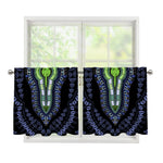 Blue And Black African Dashiki Print Tier Curtains