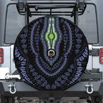 Blue And Black African Dashiki Print Tire Cover With Camera Hole