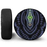 Blue And Black African Dashiki Print Tire Cover With Camera Hole