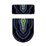 Blue And Black African Dashiki Print Toilet Lid And Tank Cover Set