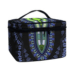 Blue And Black African Dashiki Print Travel Makeup Bag