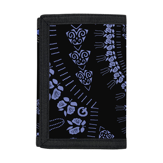 Blue And Black African Dashiki Print Trifold Wallet