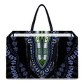 Blue And Black African Dashiki Print Utility Tote Bag