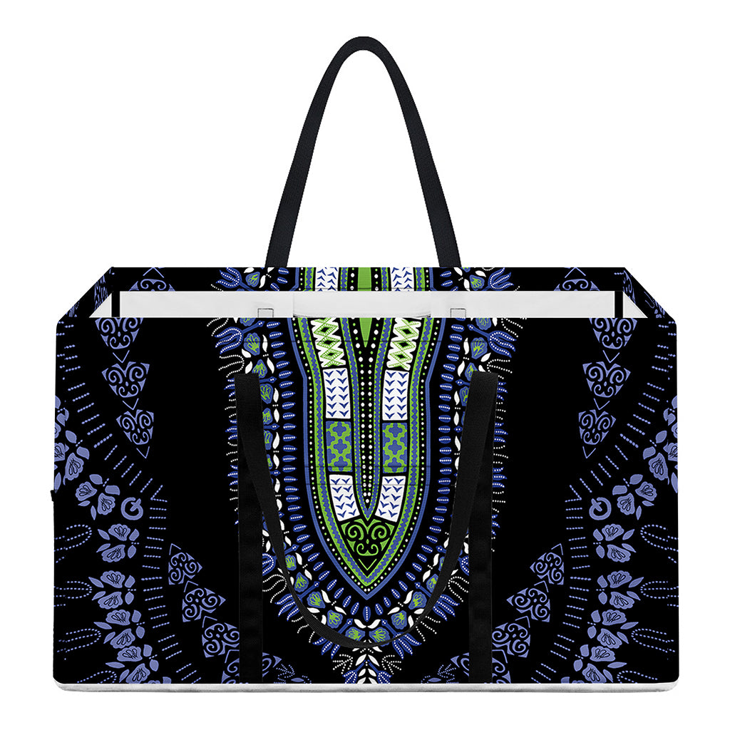 Blue And Black African Dashiki Print Utility Tote Bag