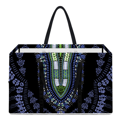 Blue And Black African Dashiki Print Utility Tote Bag