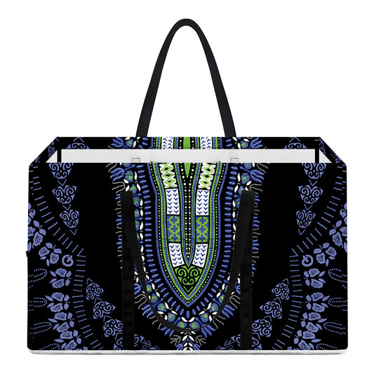Blue And Black African Dashiki Print Utility Tote Bag