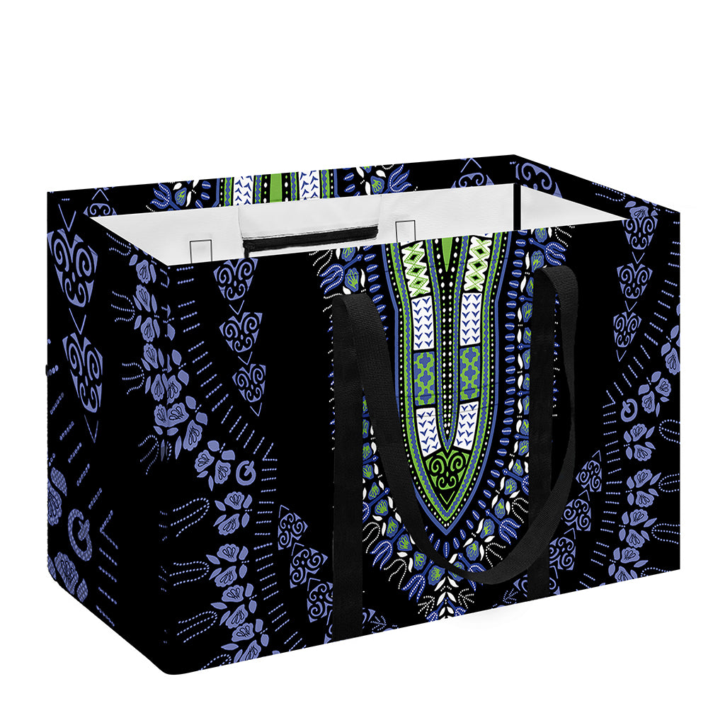 Blue And Black African Dashiki Print Utility Tote Bag