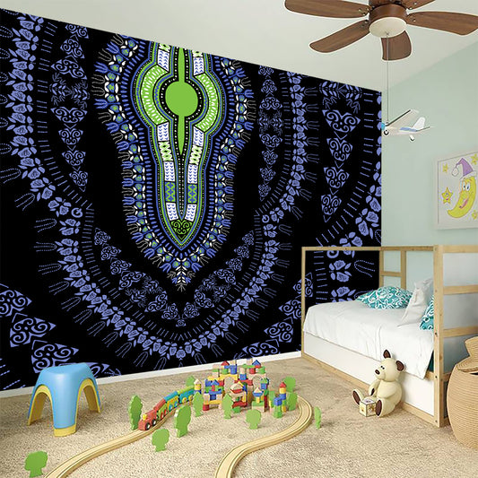 Blue And Black African Dashiki Print Wall Sticker