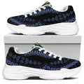 Blue And Black African Dashiki Print White Chunky Shoes