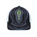 Blue And Black African Dashiki Print White Mesh Trucker Hat