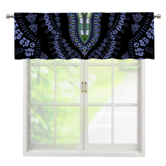 Blue And Black African Dashiki Print Window Valance