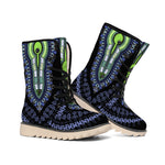 Blue And Black African Dashiki Print Winter Boots