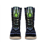Blue And Black African Dashiki Print Winter Boots