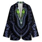 Blue And Black African Dashiki Print Women's Blazer