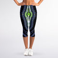 Blue And Black African Dashiki Print Women's Capri Leggings