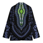 Blue And Black African Dashiki Print Women's Cotton Blazer