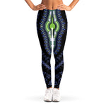 Blue And Black African Dashiki Print Women's Leggings