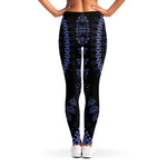 Blue And Black African Dashiki Print Women's Leggings