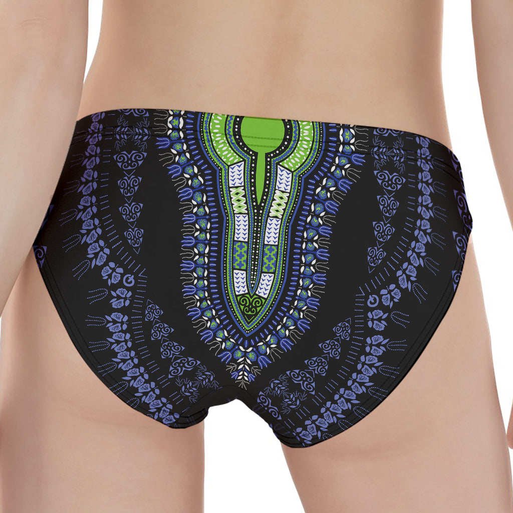 Blue And Black African Dashiki Print Women's Panties