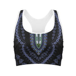 Blue And Black African Dashiki Print Women's Sports Bra