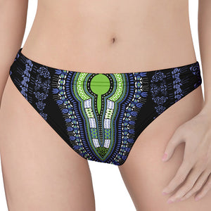 Blue And Black African Dashiki Print Women's Thong