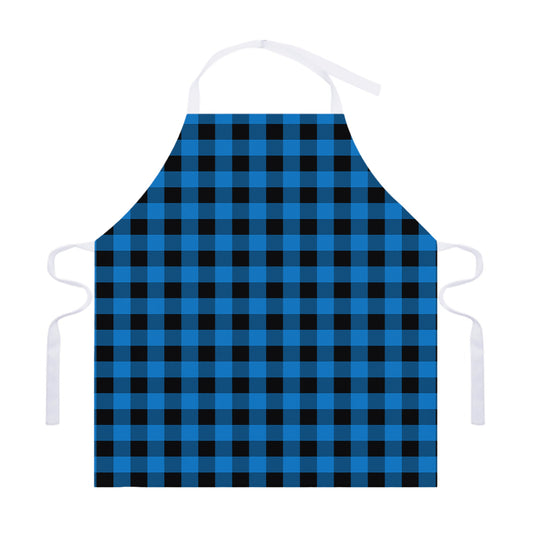 Blue And Black Buffalo Check Print Adjustable Apron