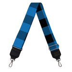 Blue And Black Buffalo Check Print Bag Strap