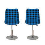 Blue And Black Buffalo Check Print Bar Stool Covers