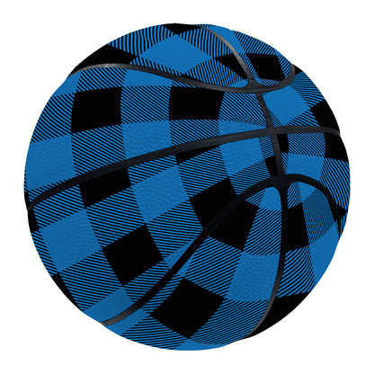 Blue And Black Buffalo Check Print Basketball