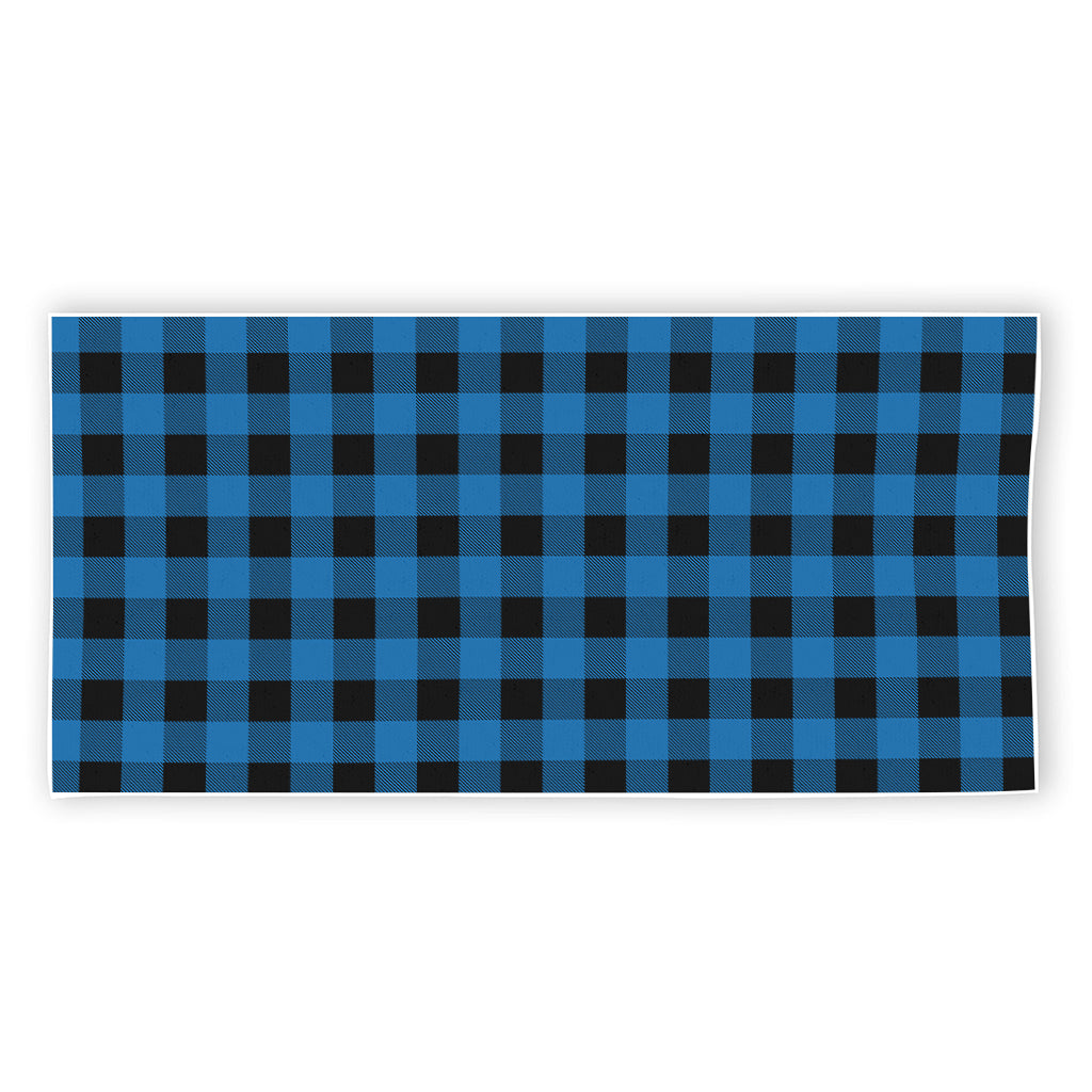 Blue And Black Buffalo Check Print Beach Towel