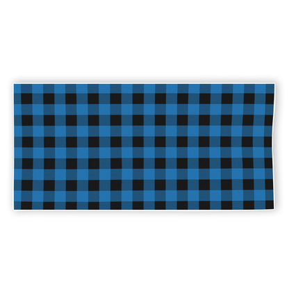 Blue And Black Buffalo Check Print Beach Towel