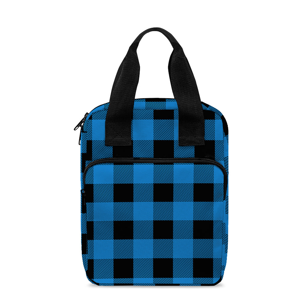 Blue And Black Buffalo Check Print Bible Tote Bag