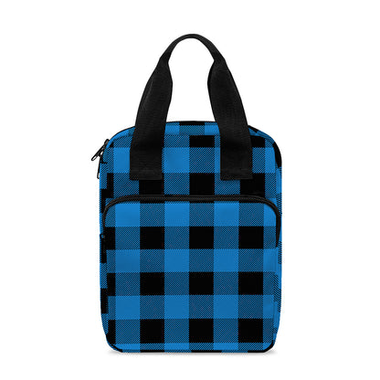 Blue And Black Buffalo Check Print Bible Tote Bag