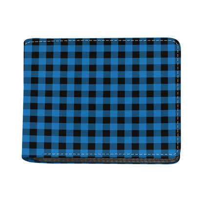 Blue And Black Buffalo Check Print Bifold Wallet