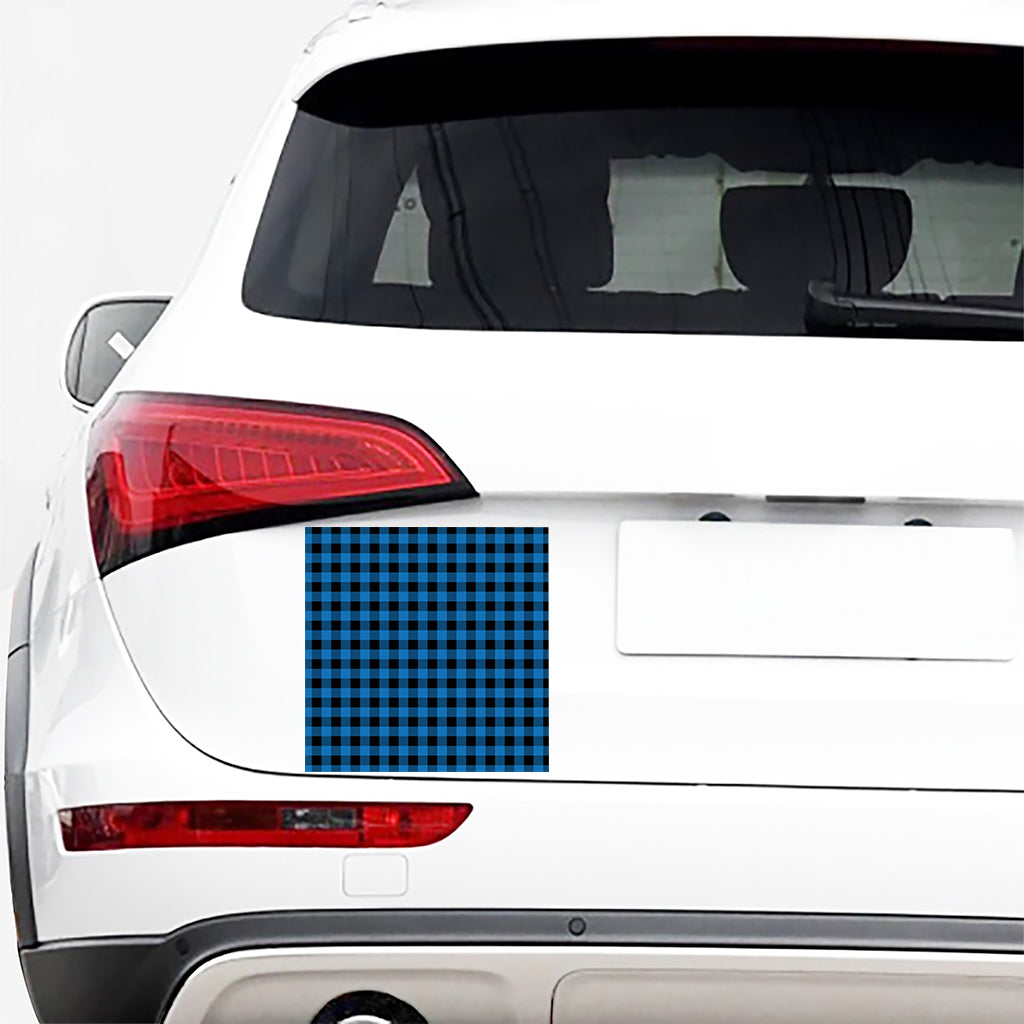 Blue And Black Buffalo Check Print Car Sticker