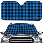 Blue And Black Buffalo Check Print Car Windshield Sun Shade