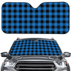 Blue And Black Buffalo Check Print Car Windshield Sun Shade