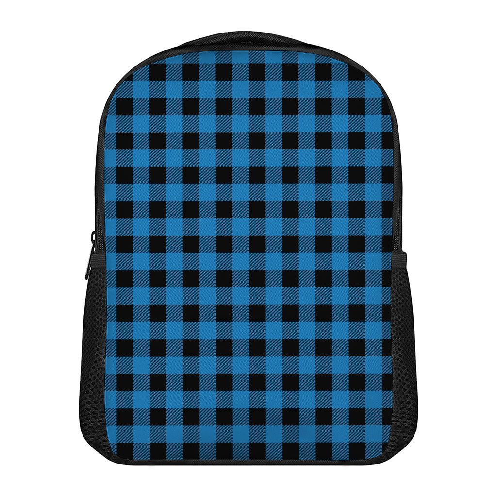 Blue And Black Buffalo Check Print Casual Backpack