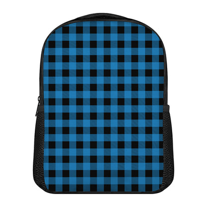 Blue And Black Buffalo Check Print Casual Backpack
