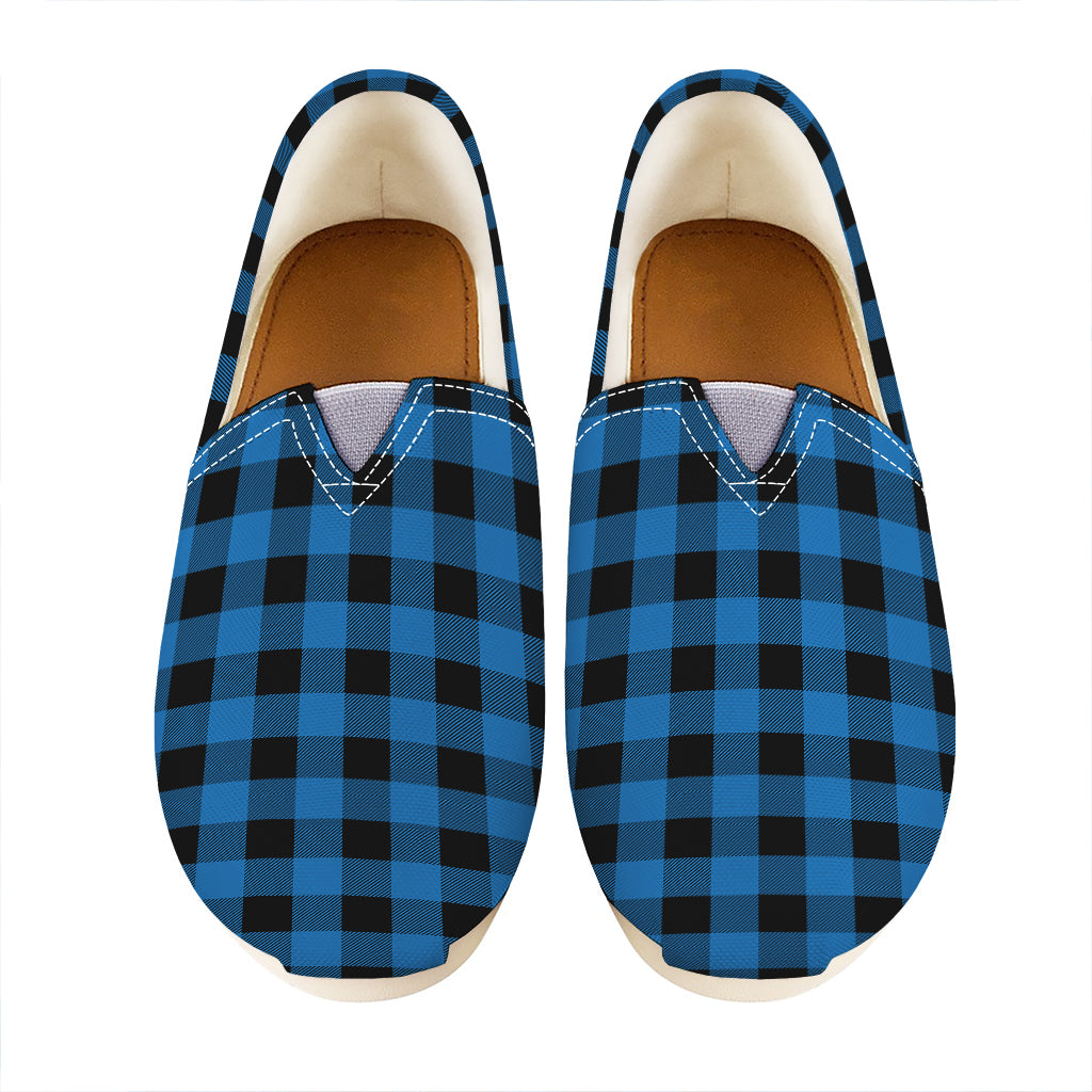 Blue And Black Buffalo Check Print Casual Shoes
