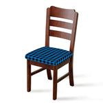 Blue And Black Buffalo Check Print Chair Cushion Cover