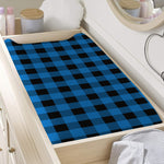 Blue And Black Buffalo Check Print Changing Pad Cover