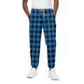 Blue And Black Buffalo Check Print Cotton Sweatpants