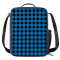 Blue And Black Buffalo Check Print Crossbody Lunch Bag