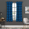 Blue And Black Buffalo Check Print Grommet Curtain Panels
