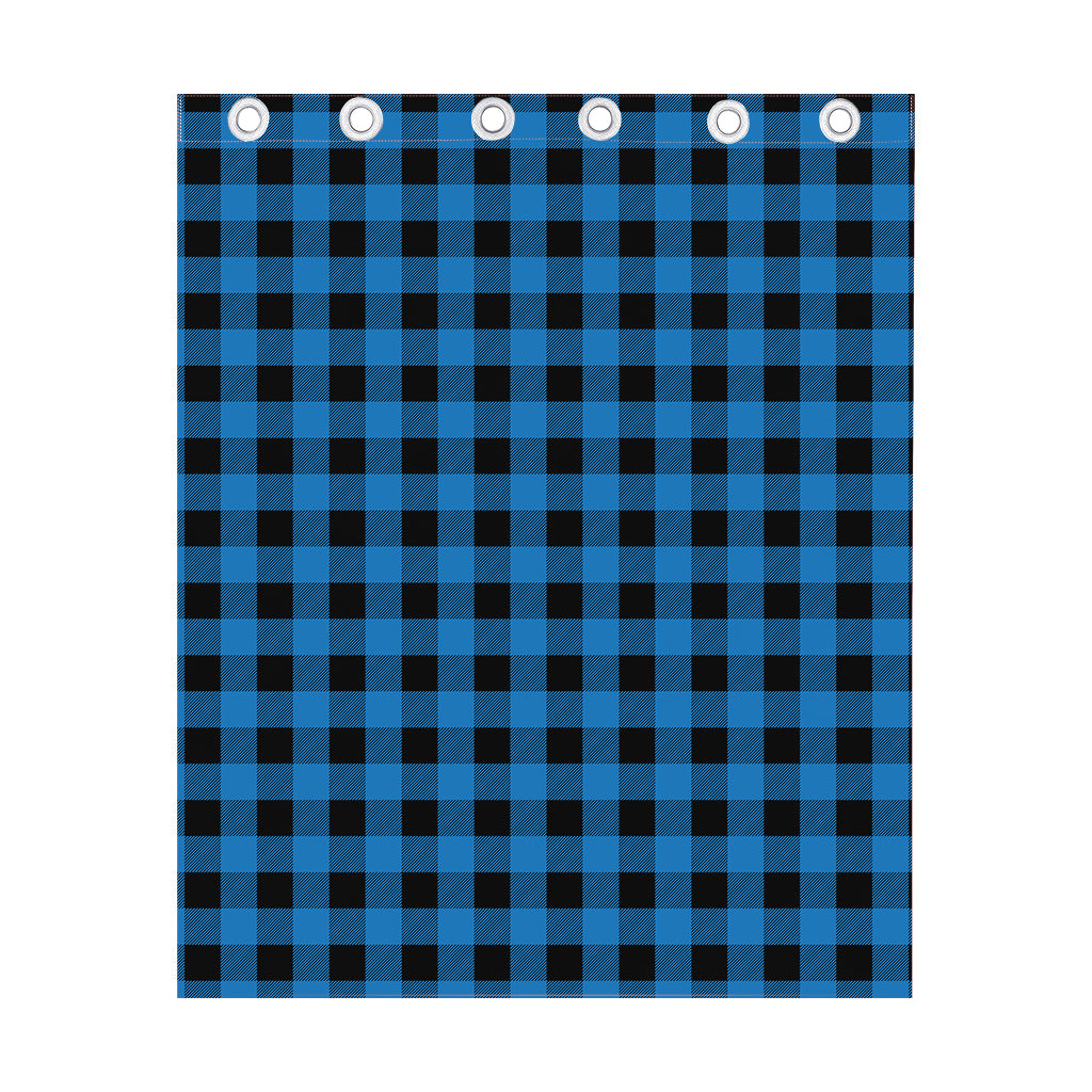 Blue And Black Buffalo Check Print Curtain