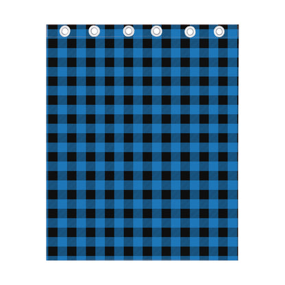 Blue And Black Buffalo Check Print Curtain
