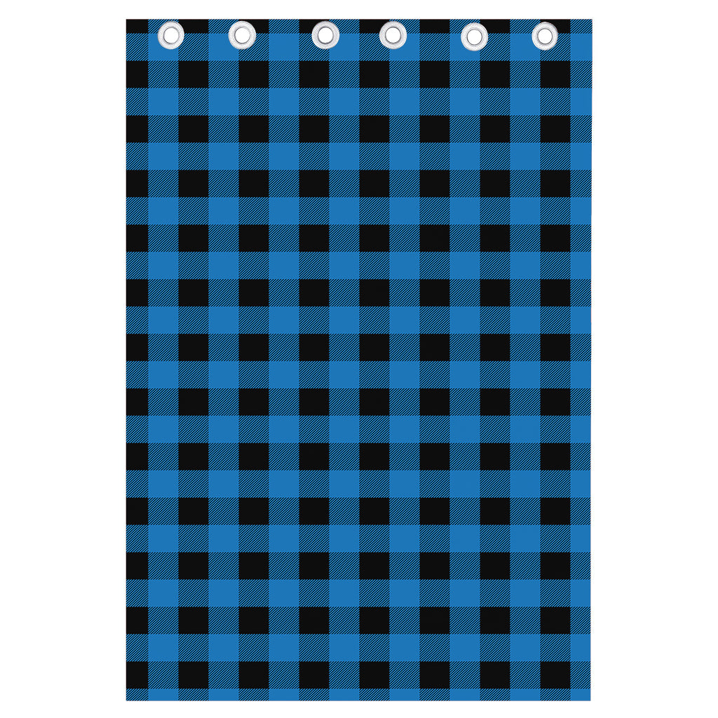 Blue And Black Buffalo Check Print Curtain