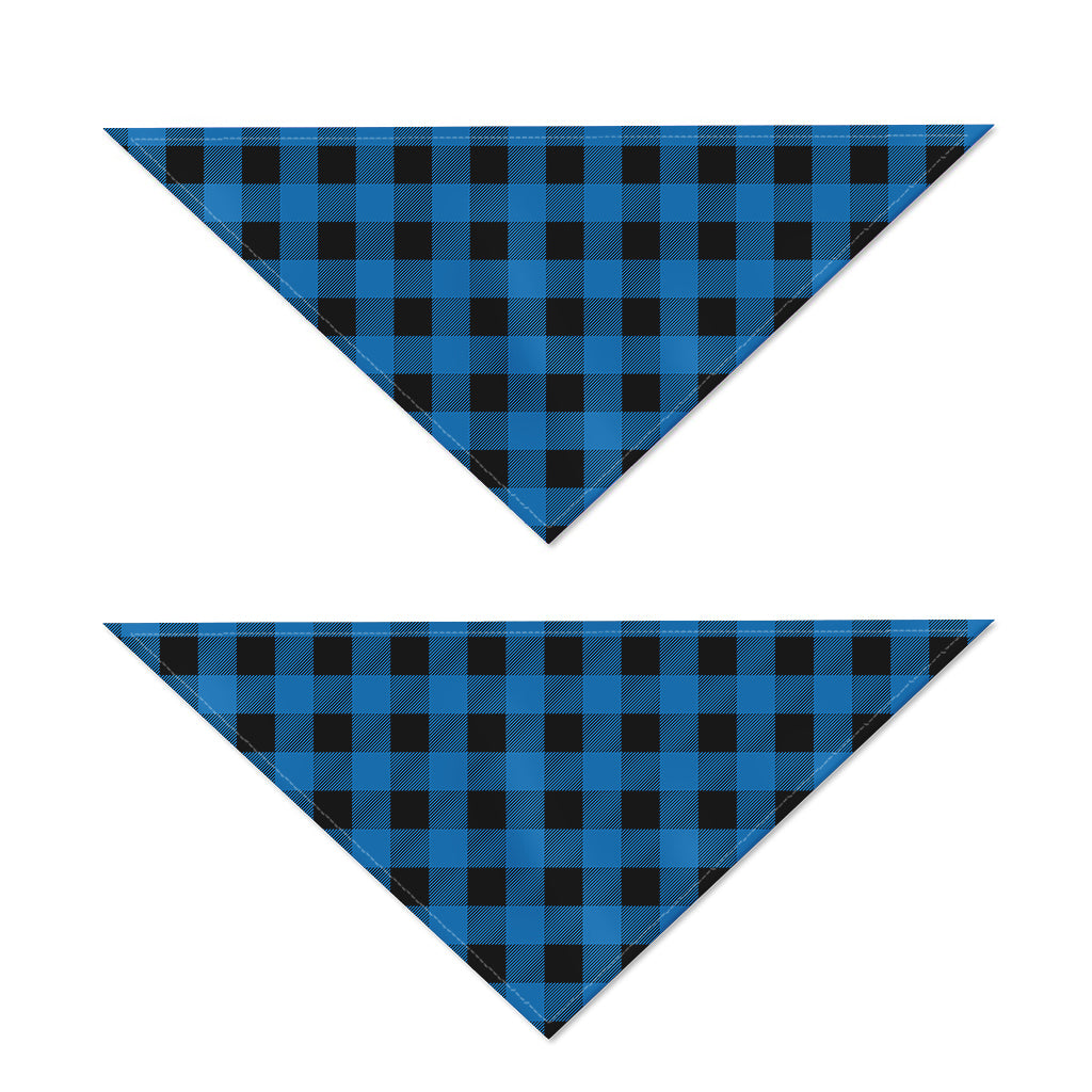 Blue And Black Buffalo Check Print Dog Bandana