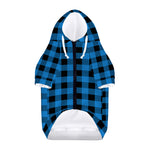 Blue And Black Buffalo Check Print Dog Zip Up Hoodie